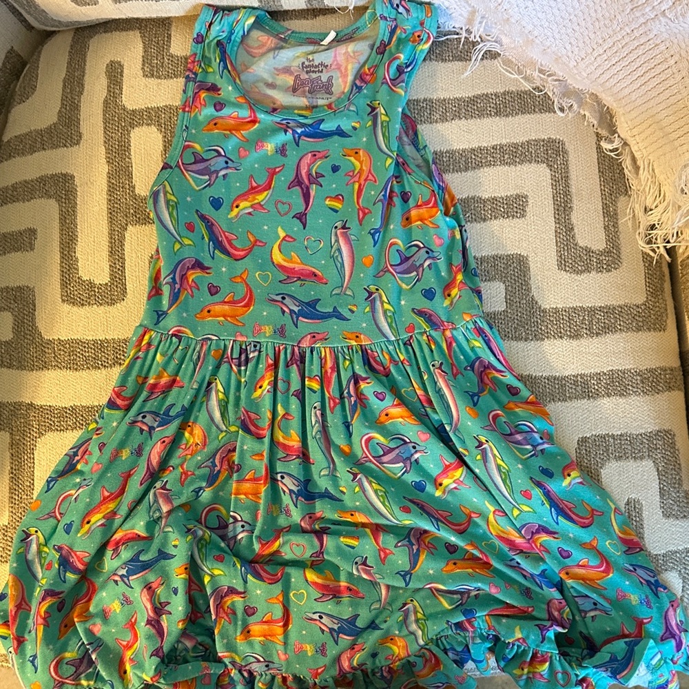 Posh Peanut Teal Dolphin Print Dress